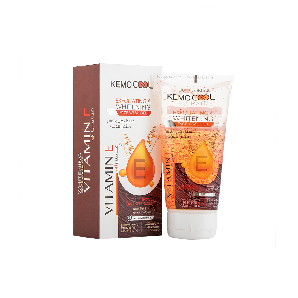 كيمو كول جل غسول الوجه المقشر والمبيض بفيتامين اي - 150 مل