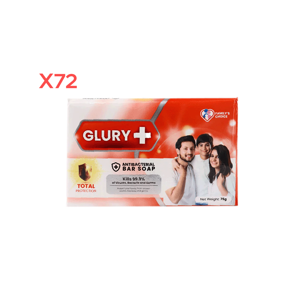جلوري  كرتون صابون جسم منظف مضاد للبكتيريا والجراثيم 75 جم  -  72 حبة 