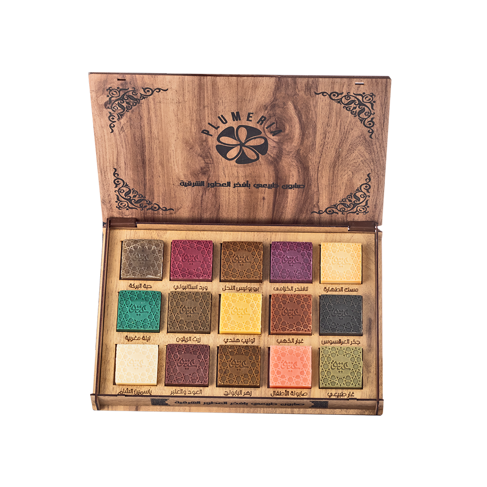 بلوميريا مجموعة صابون عتيق طبيعي بأفخر العطور الشرقية -  15 قطعة*75 جم