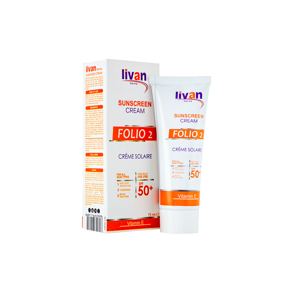 ليفان ديرما كريم واقي شمس فوليو2 بعامل حماية +50 spf من الأشعة فوق البنفسجية - 75 مل 