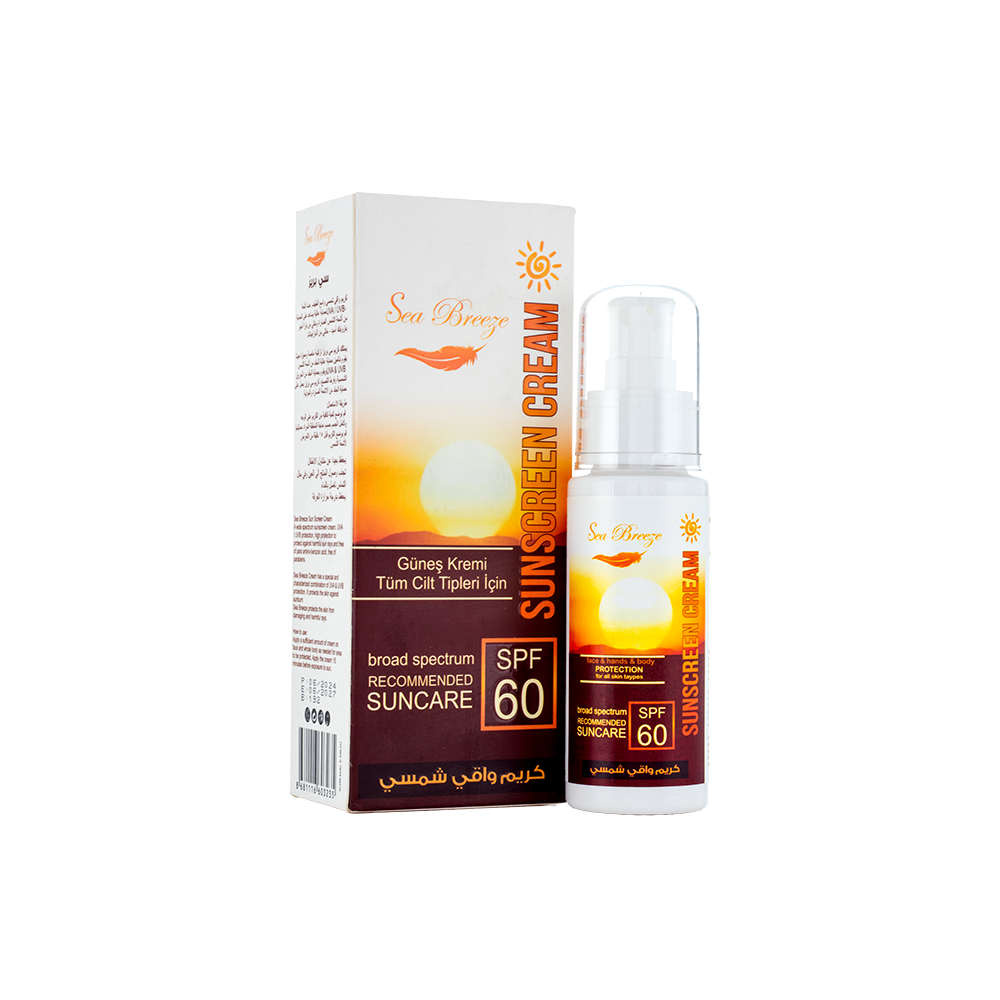 سي بريز كريم واقي شمسي واسع الطيف بعامل حماية SPF 60  للوجه و الجسم و اليدين -  50 جم 
