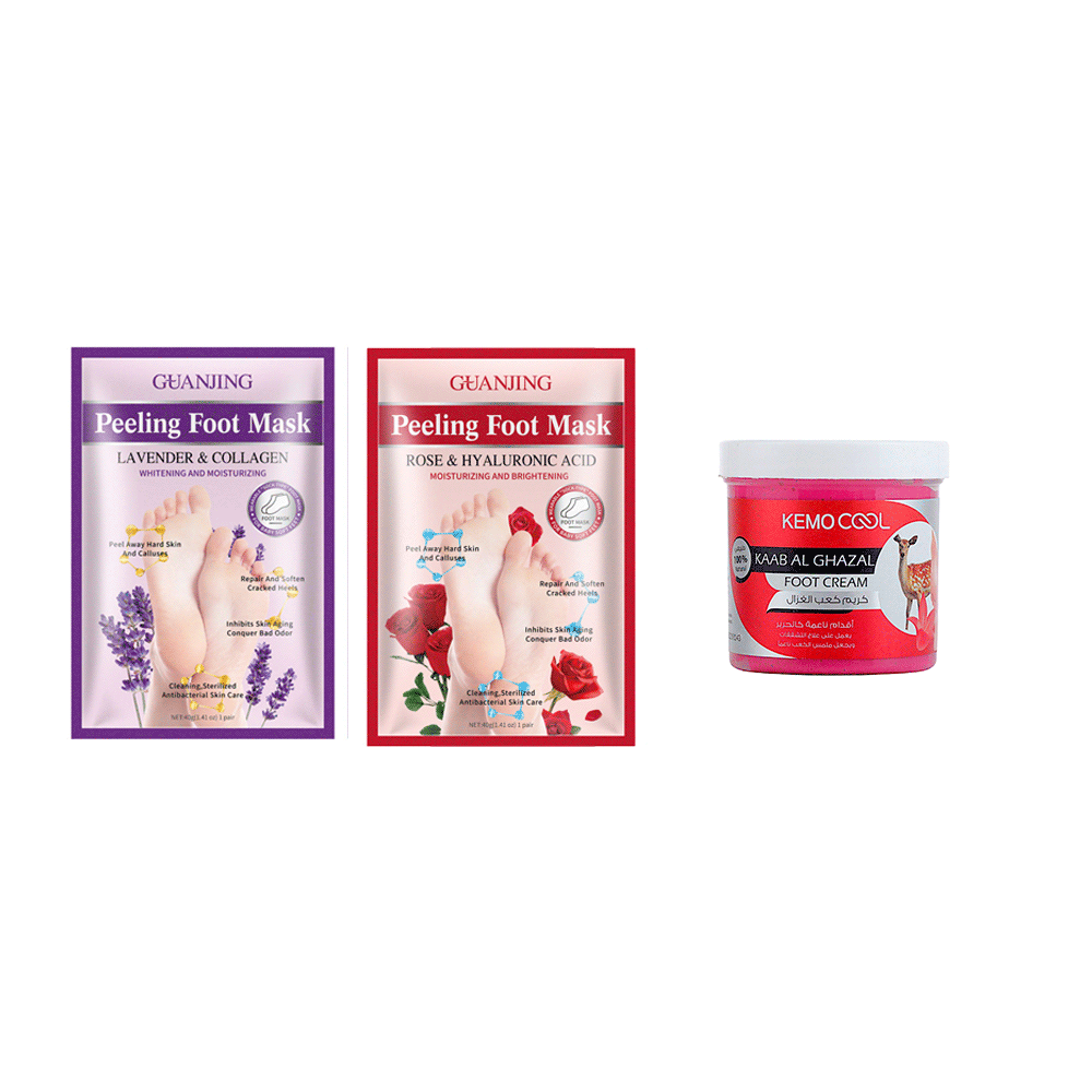 باكج العناية بالقدمين لإزالة التشققات - 3 قطع