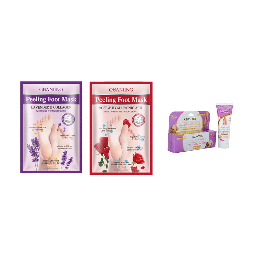 باكج العناية بالقدمين لإزالة التشققات - 3 قطع
