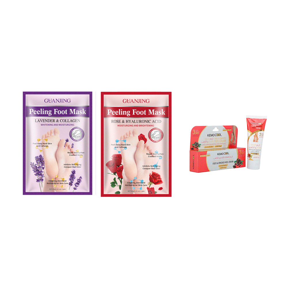باكج العناية بالقدمين لإزالة التشققات - 3 قطع