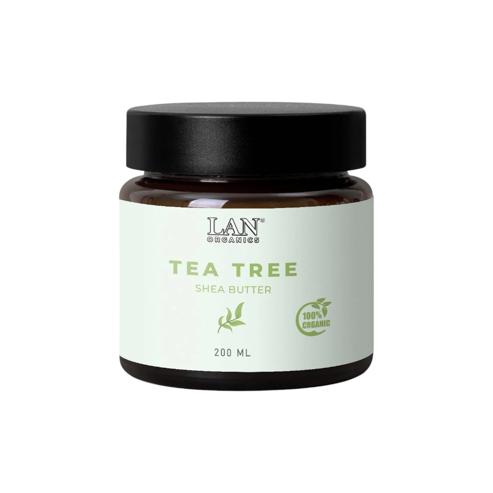لان أورجانيك زبدة الشيا بشجرة الشاي لترطيب البشرة والشعر- 200 مل