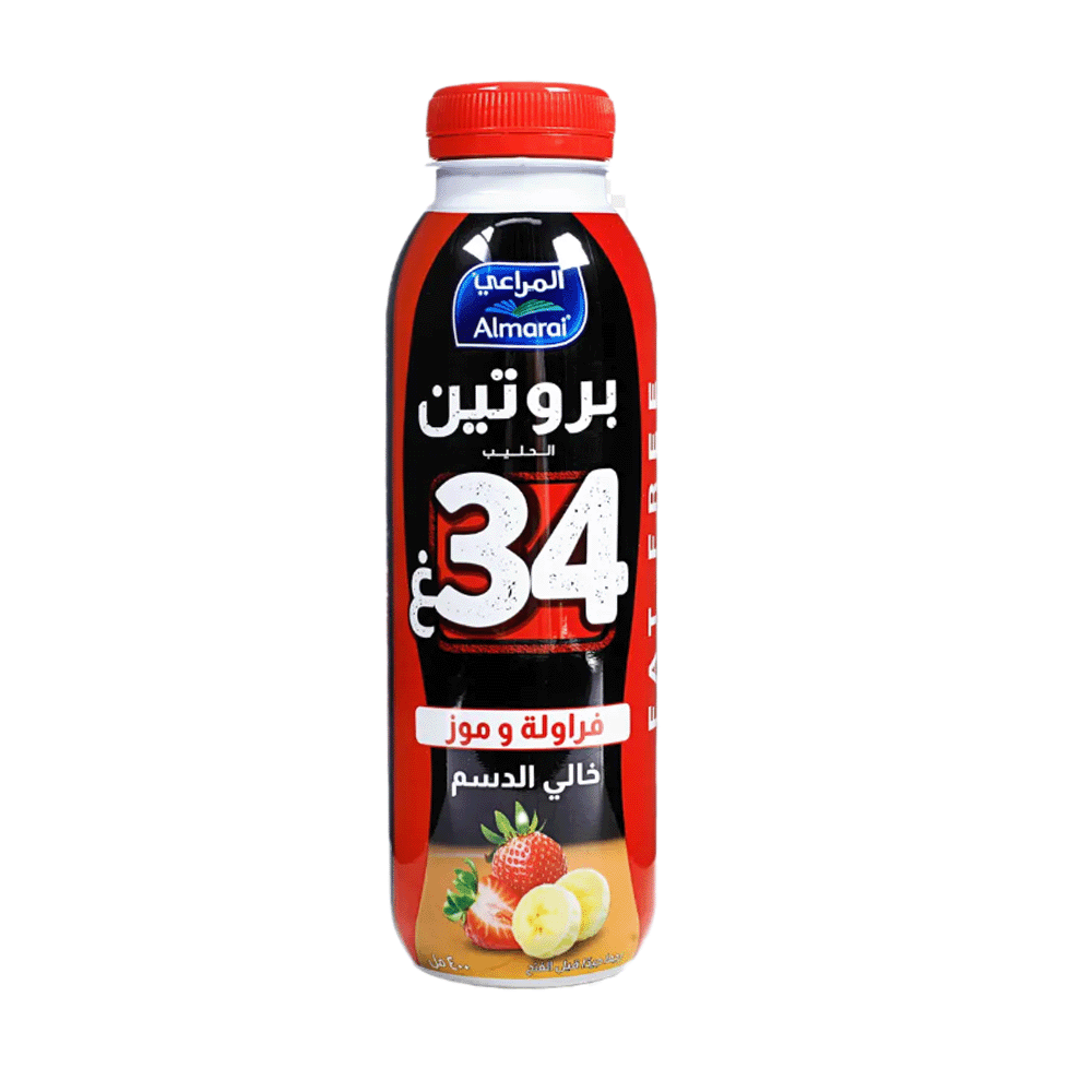 المراعي حليب البروتين بنكهة الفراولة و الموز  -400 مل