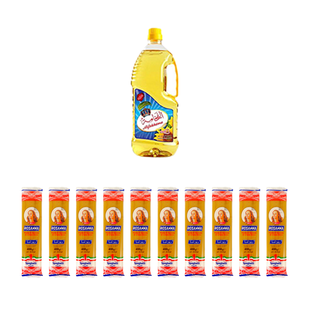 باكج زيت  الفخامة 3 لتر + 10 حبات مكرونة سباجيتي400 جم