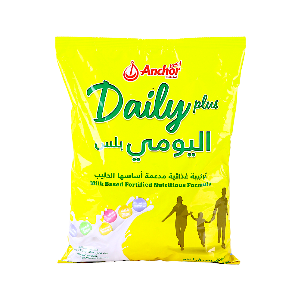 اونكر اليومي بلس حليب مدعم مجفف كامل الدسم عبوة 1.8 كيلو جرام