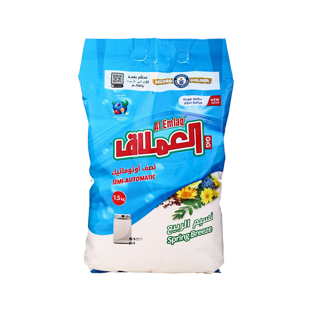 العملاق نصف أوتوماتيك مسحوق غسيل الملابس برائحة نسيم الربيع - 1.5 كجم 