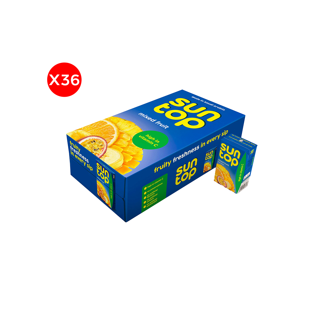 سن توب عصير فواكه  مشكلة 250 مل * 36 قطعة 