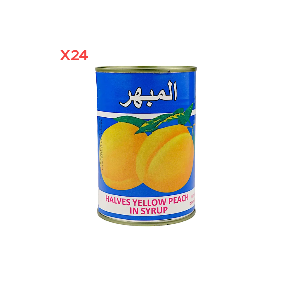 المبهر قطع خوخ أصفر طبيعي 425 جم - 24 قطعة