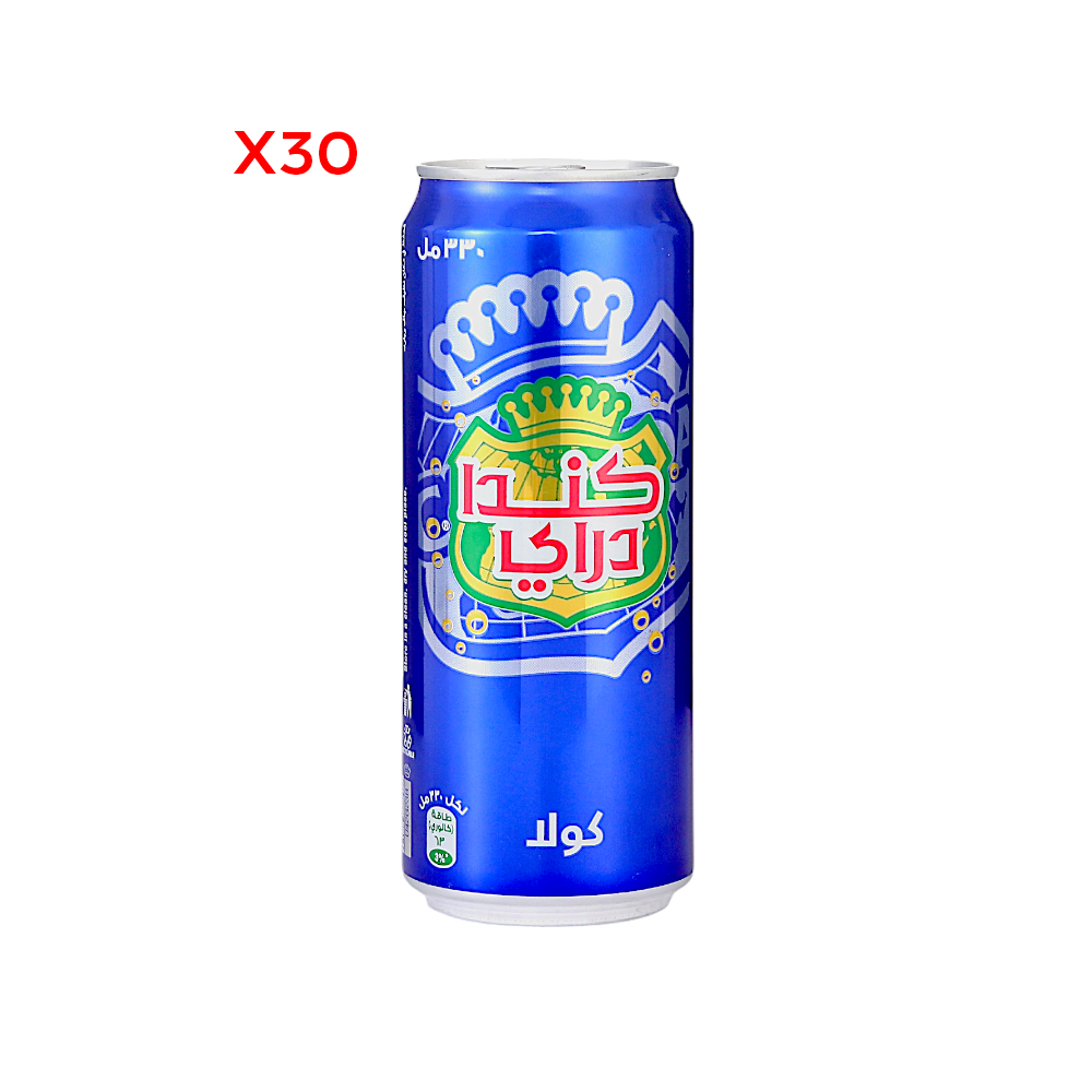كندا دراي مشروب غازي بنكهة الكولا 330 مل - 30 علبة