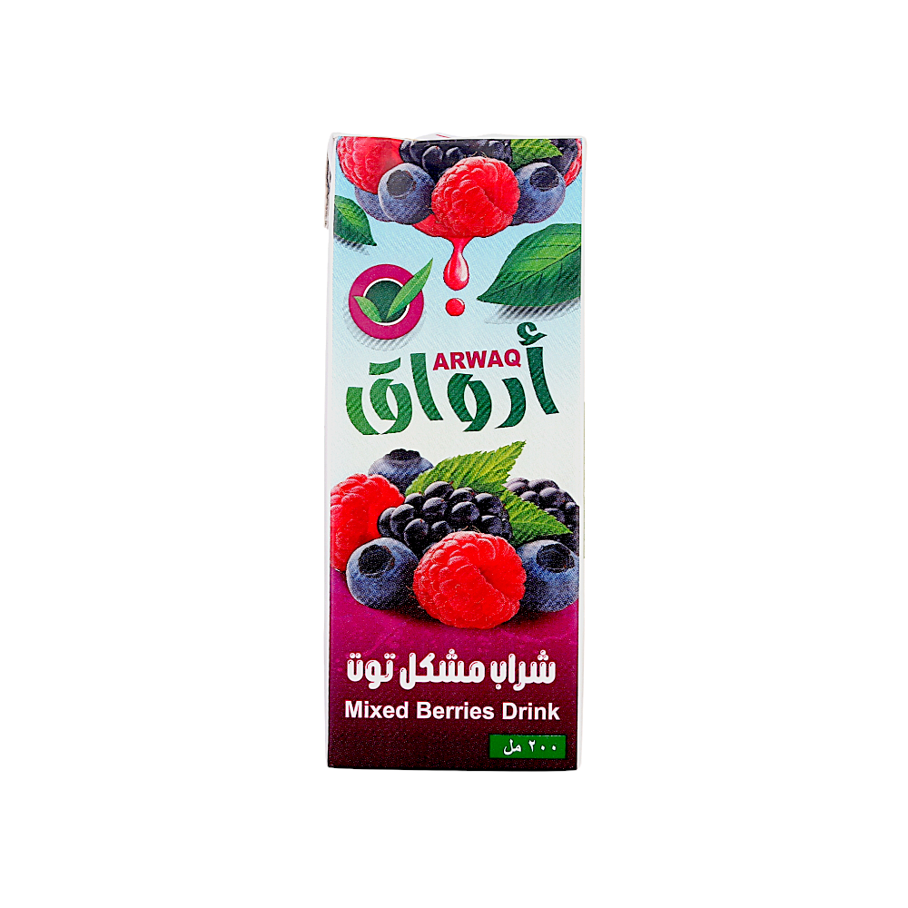 أرواق شراب بنكهة التوت المشكل 200 مل - 27 علبة