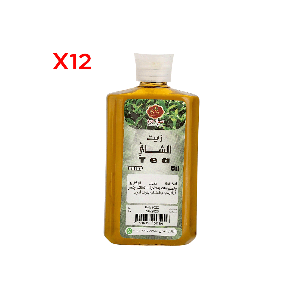 سمراء عدن زيت الشاي لإزالة حب الشباب والقشرة 180 مل - 12 عبوة