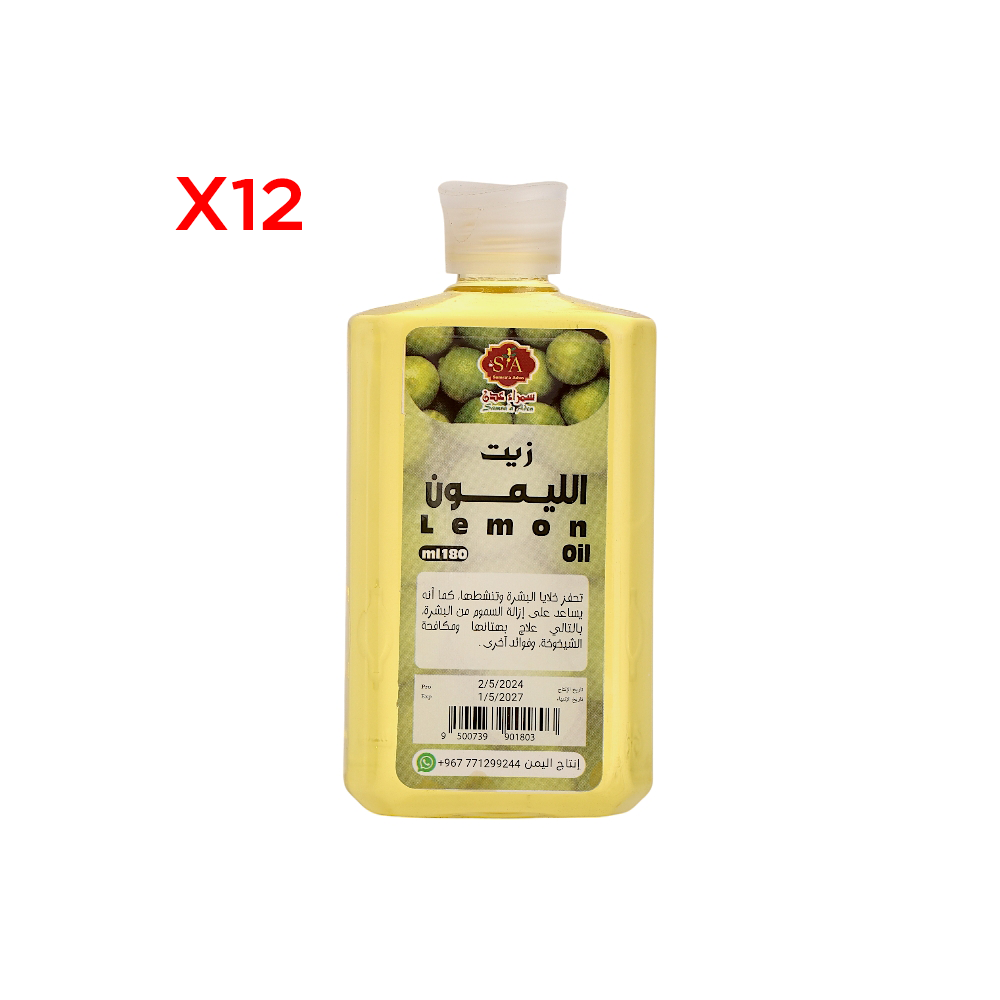 سمراء عدن زيت الليمون غسول للفم ومعالج للشيخوخة 180 مل - 12 عبوة