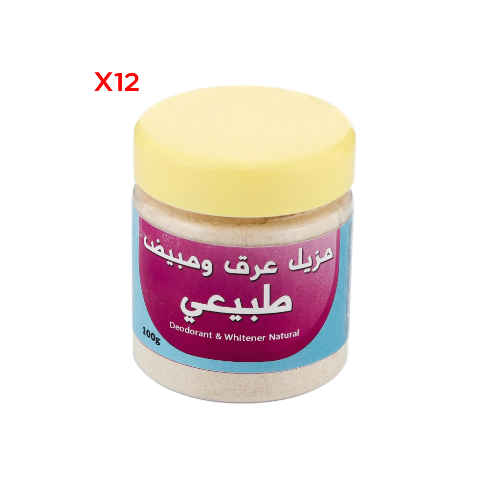 مزيل عرق طبيعي ومبيض طبيعي شب الفؤاد 100 جم - 12 عبوة