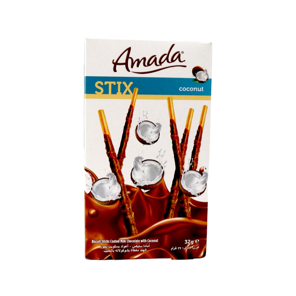 امادا ستيكس بسكويت جوز الهند و بندق و شوكولاتة -32 جم